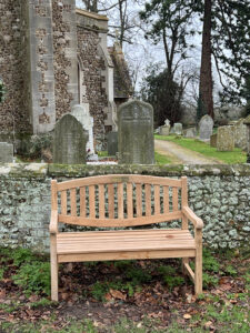Bench outside Toft Church