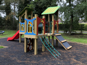 View of climbing frame ladder.